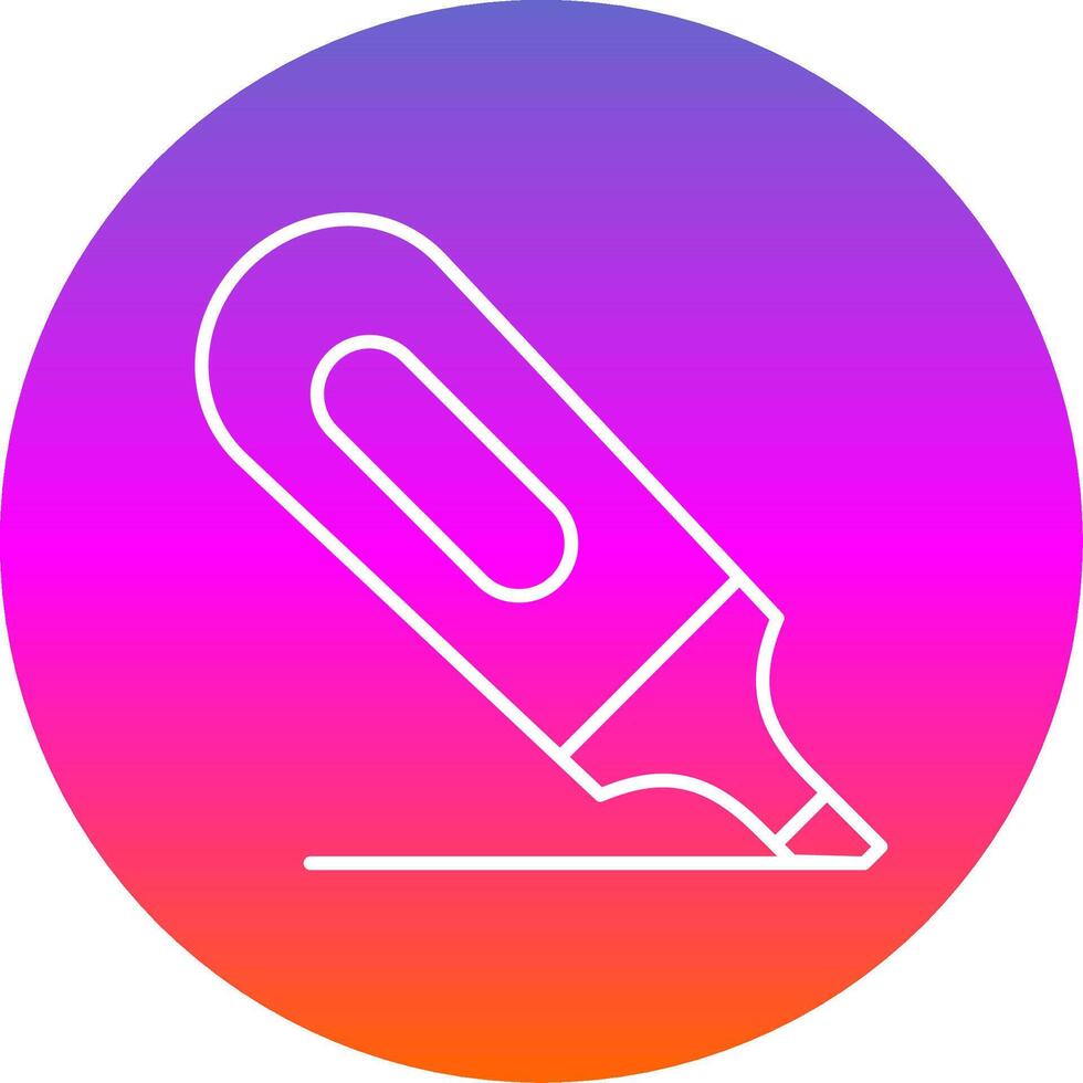 Highlighter Line Gradient Circle Icon vector