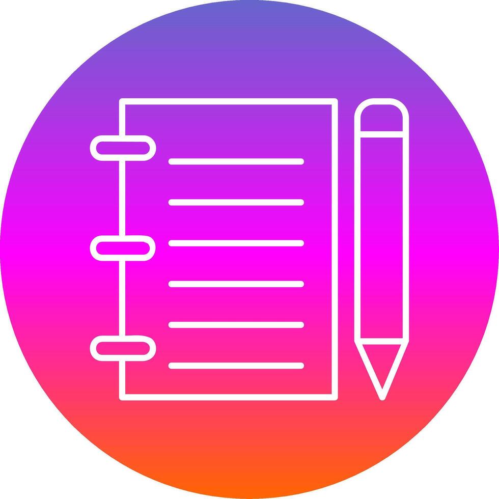 Notebook Line Gradient Circle Icon vector