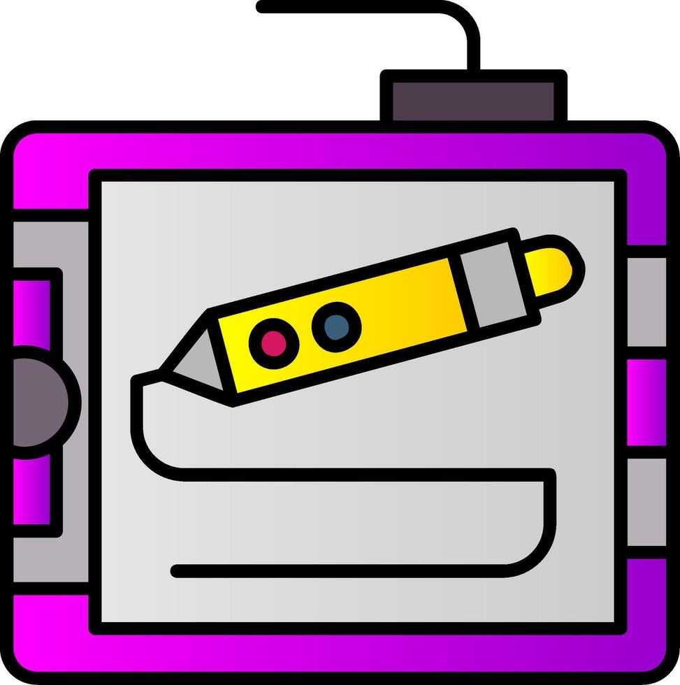 Drawing tablet Filled Gradient Icon vector