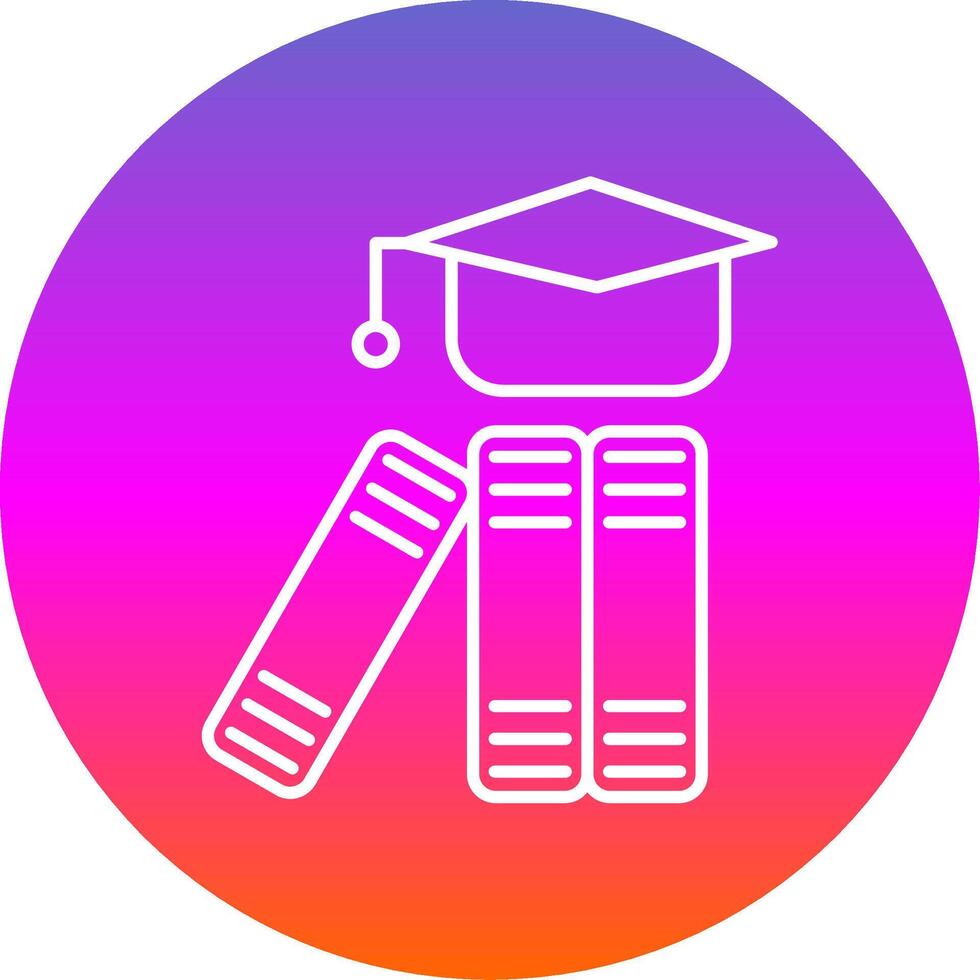 Graduation Hat Line Gradient Circle Icon vector