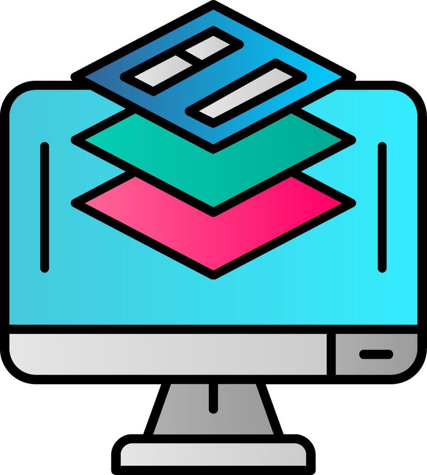 Layer Filled Gradient Icon vector