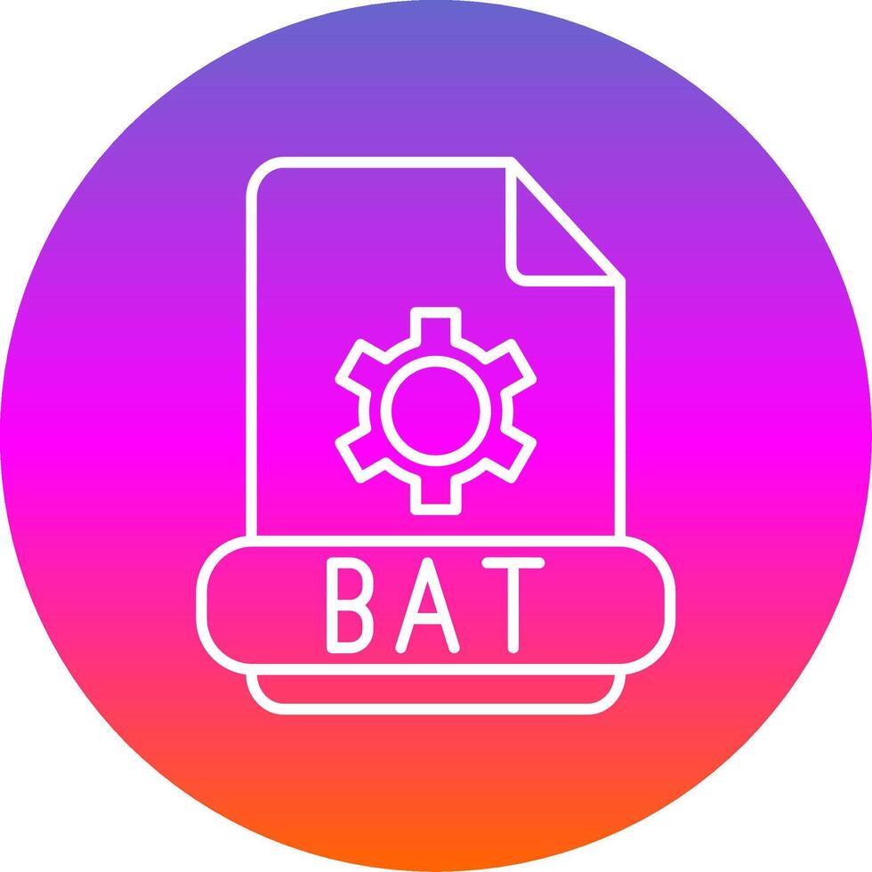 Bat Line Gradient Circle Icon vector