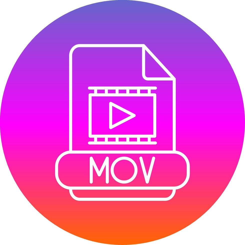 mov línea degradado circulo icono vector