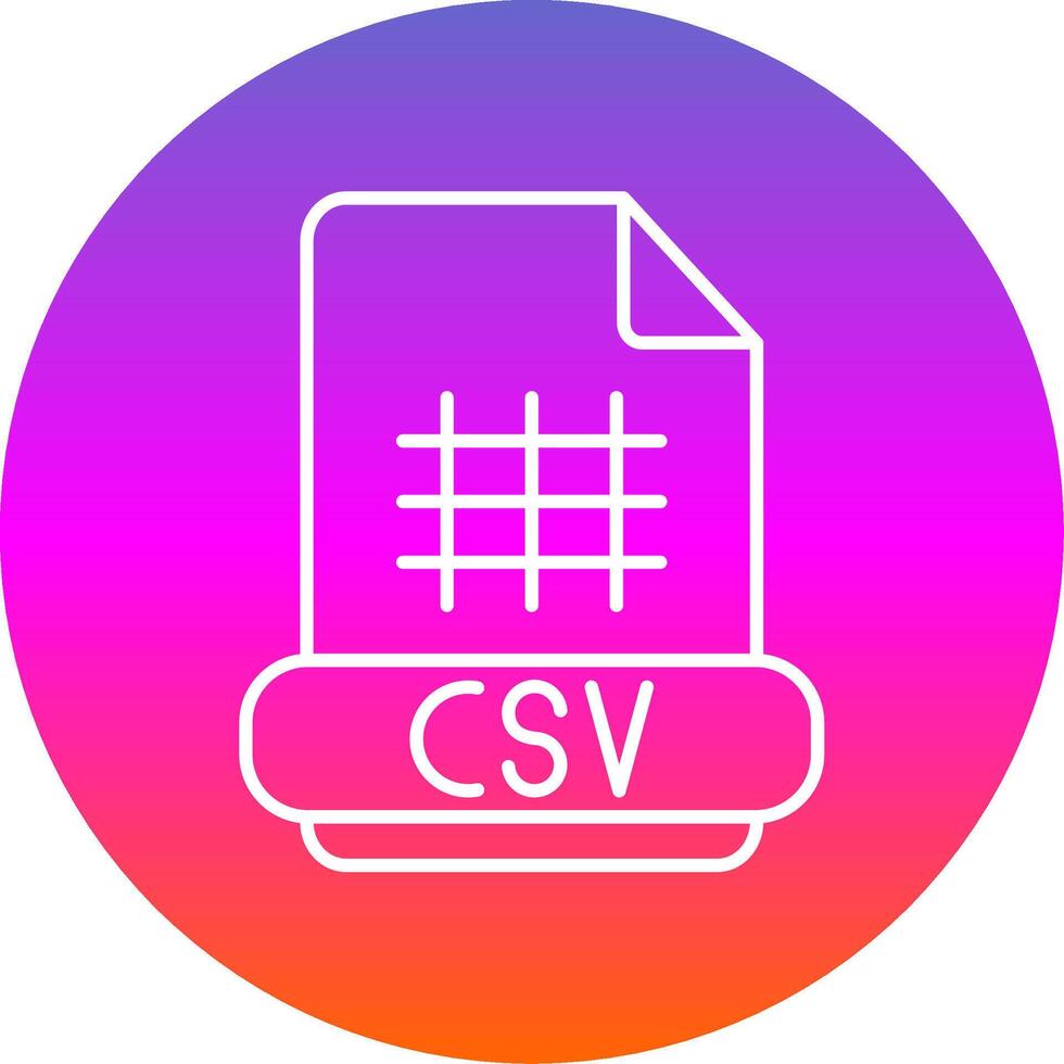 csv línea degradado circulo icono vector