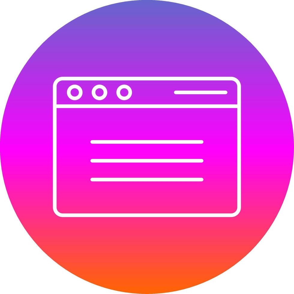 Browser Line Gradient Circle Icon vector