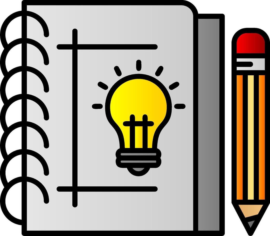 Sketchbook Filled Gradient Icon vector