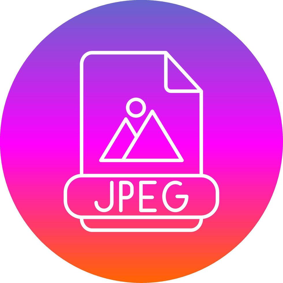Jpeg Line Gradient Circle Icon vector