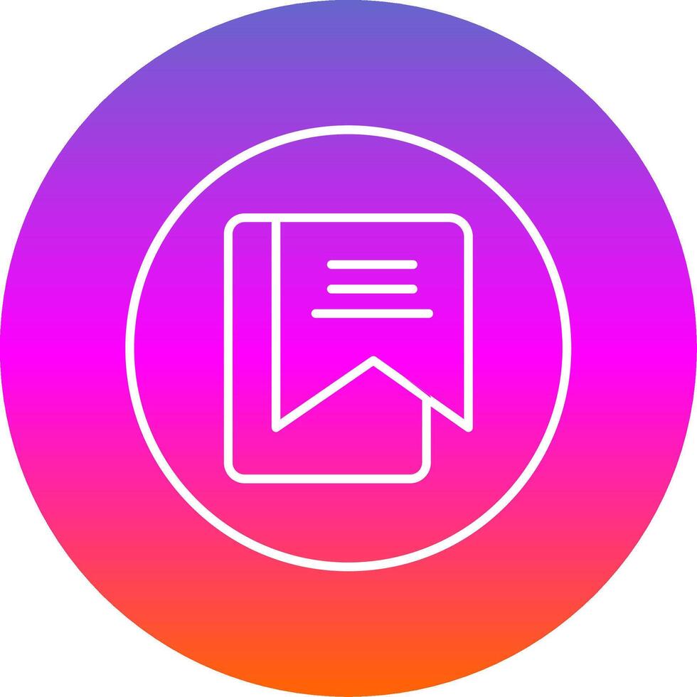 Bookmark Line Gradient Circle Icon vector