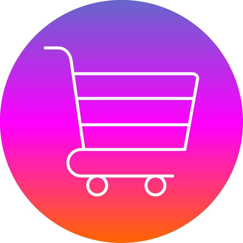 compras carro línea degradado circulo icono vector