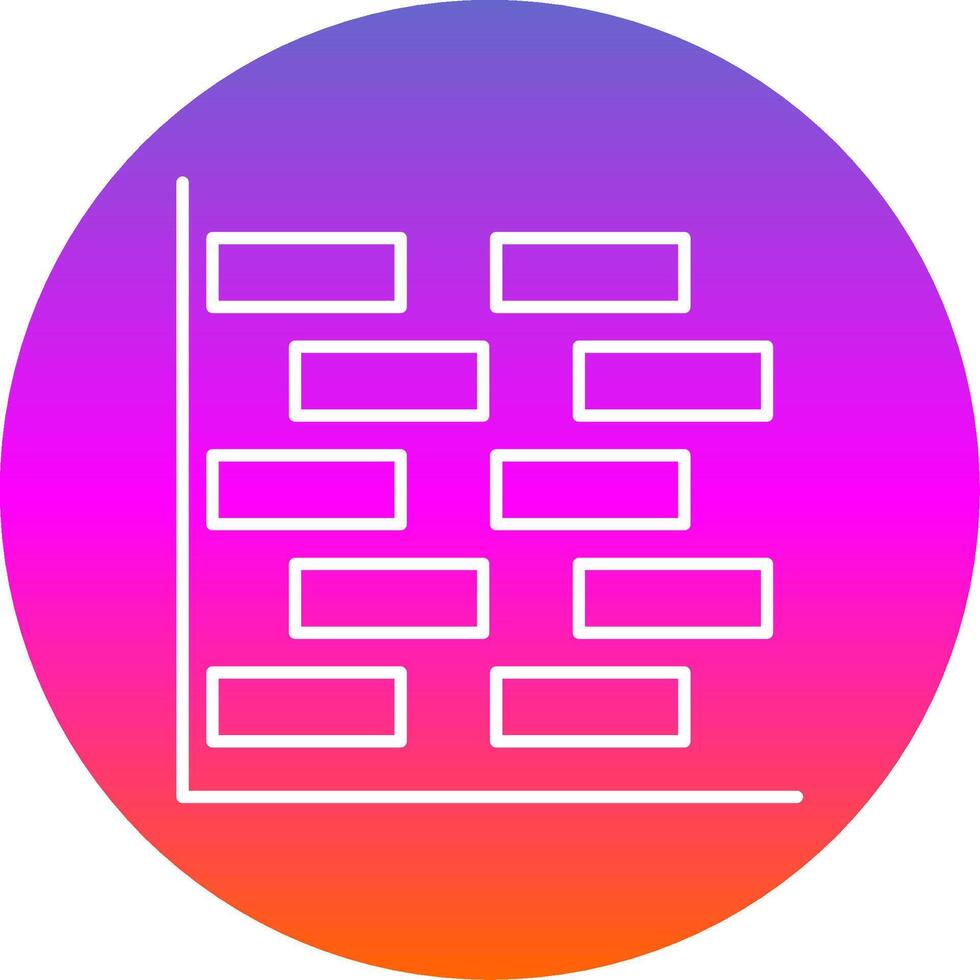 Gantt gráfico línea degradado circulo icono vector