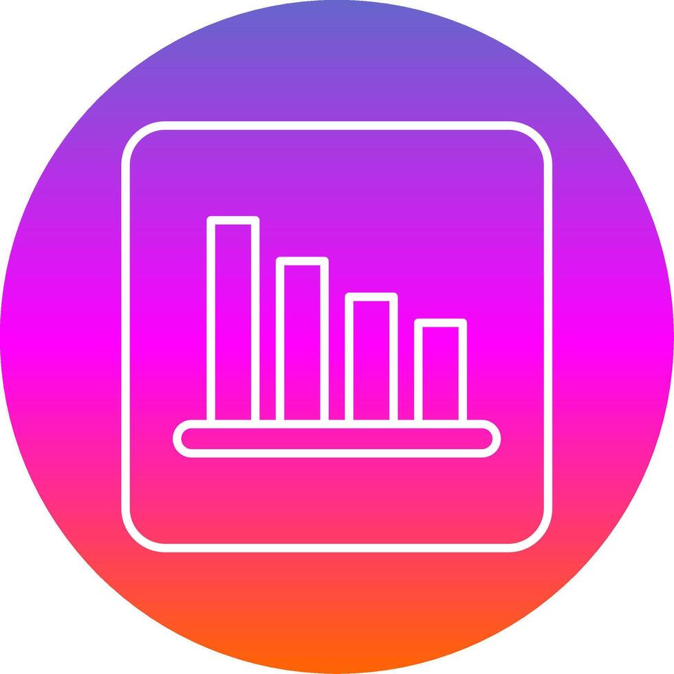 Bar Chart Line Gradient Circle Icon vector