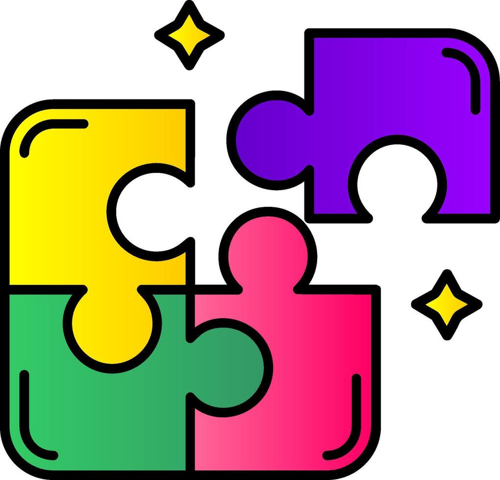 Puzzle Filled Gradient Icon vector