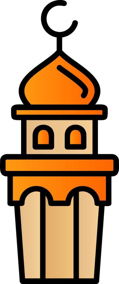 Minaret Filled Gradient Icon vector