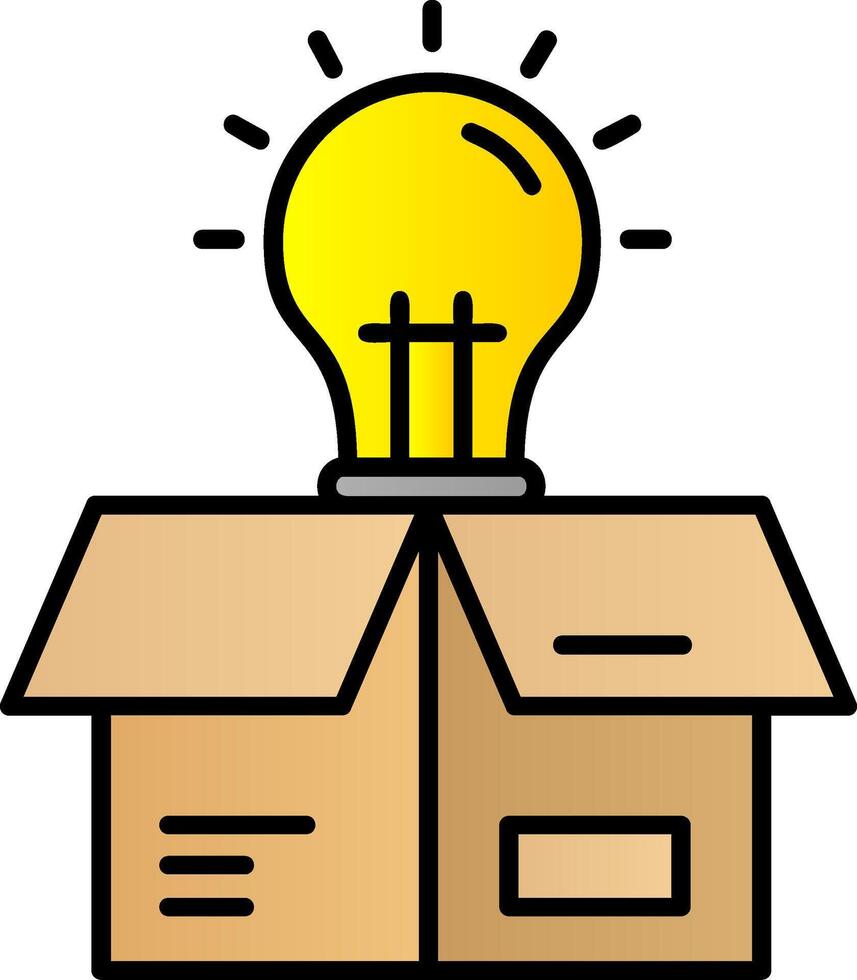 Think outside the box Filled Gradient Icon vector