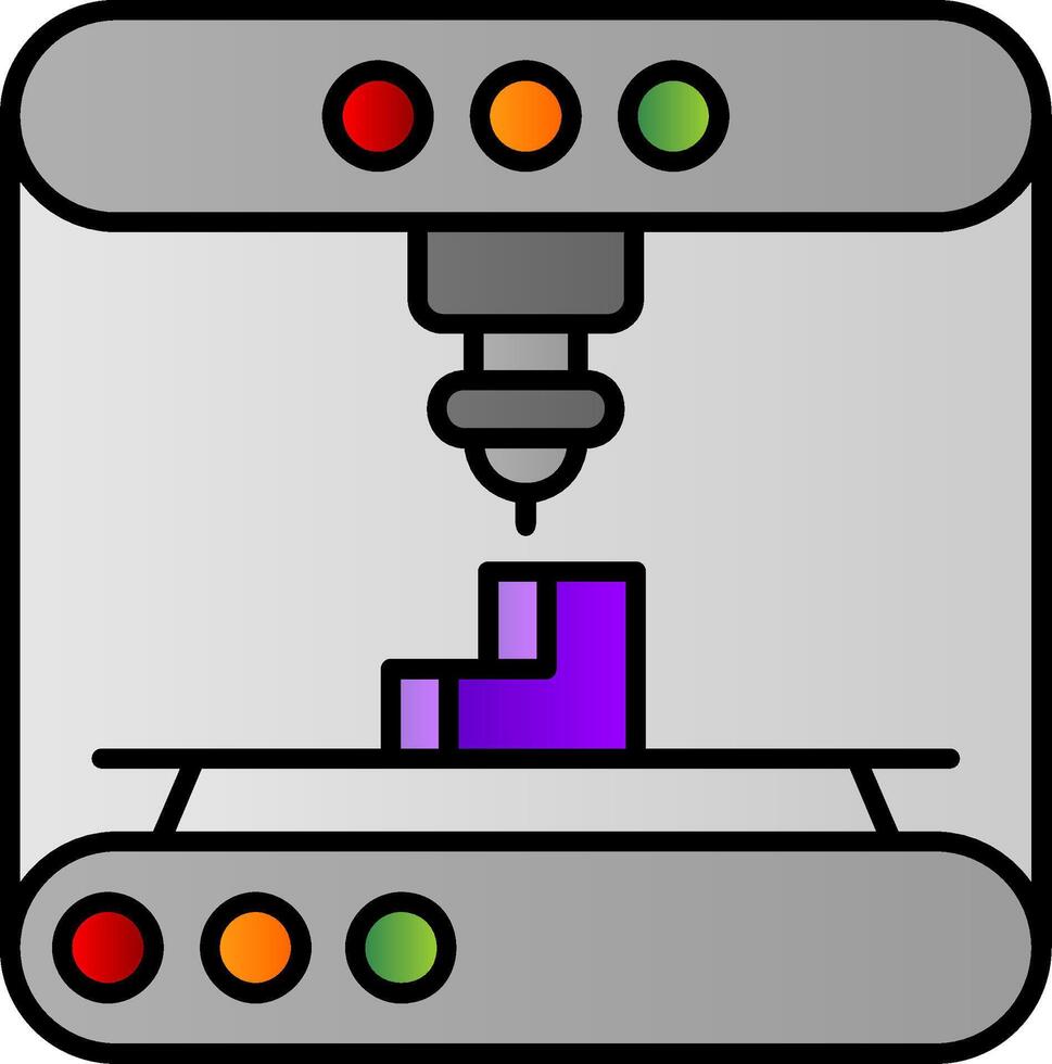 3d modeling Filled Gradient Icon vector