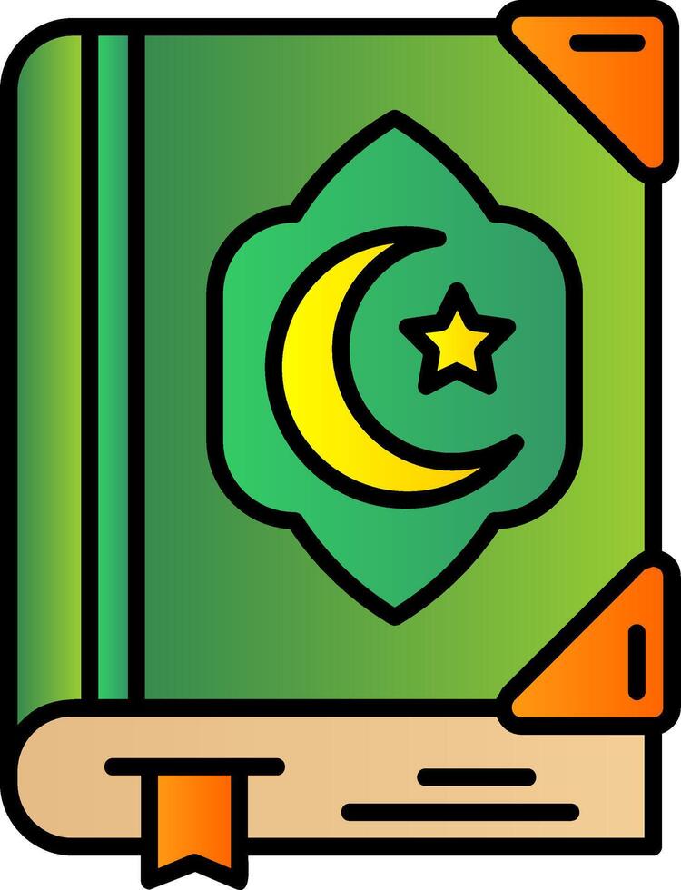 Quran Filled Gradient Icon vector