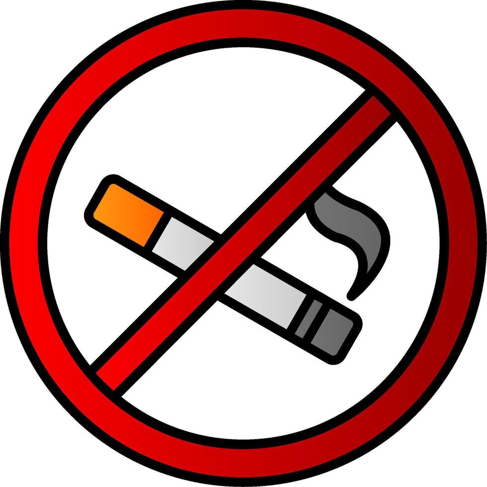 No de fumar lleno degradado icono vector