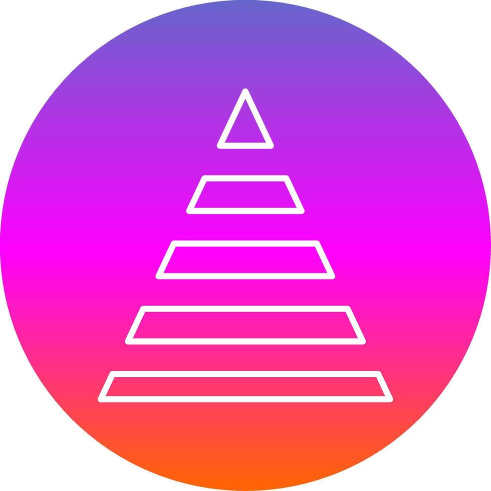 Pyramid Chart Line Gradient Circle Icon vector