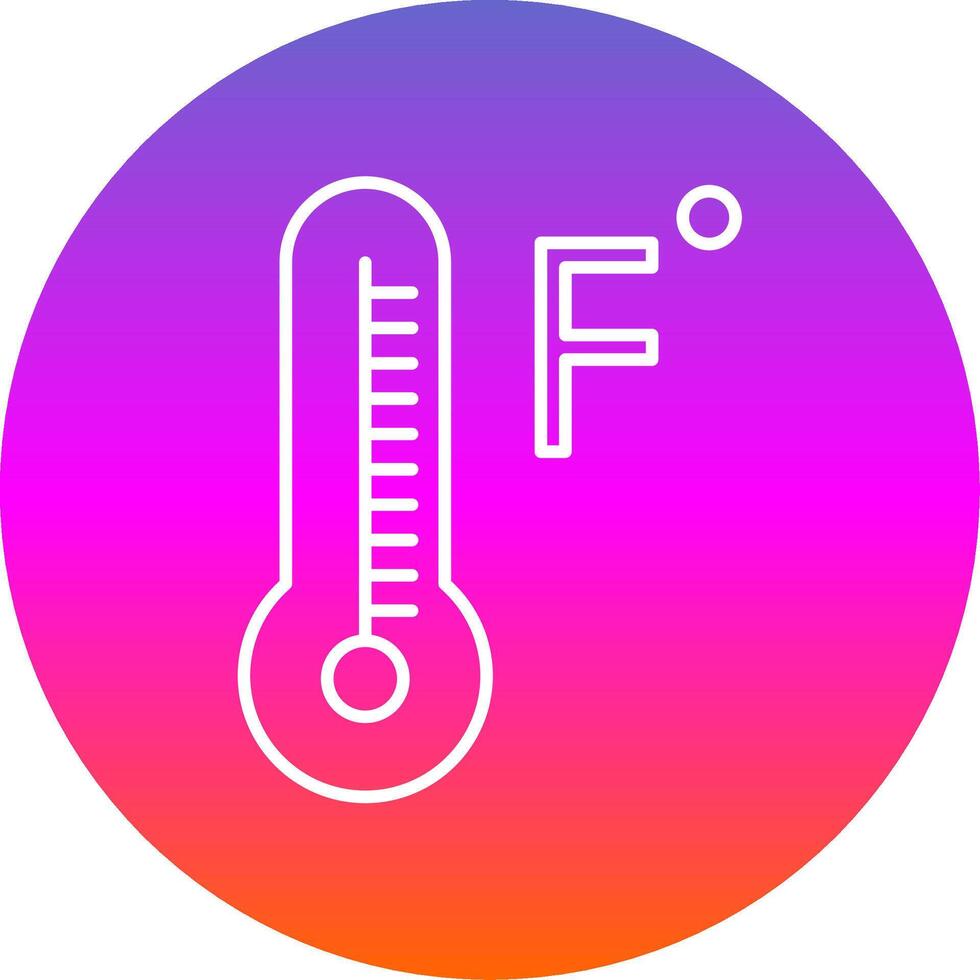 Fahrenheit Degrees Line Gradient Circle Icon vector
