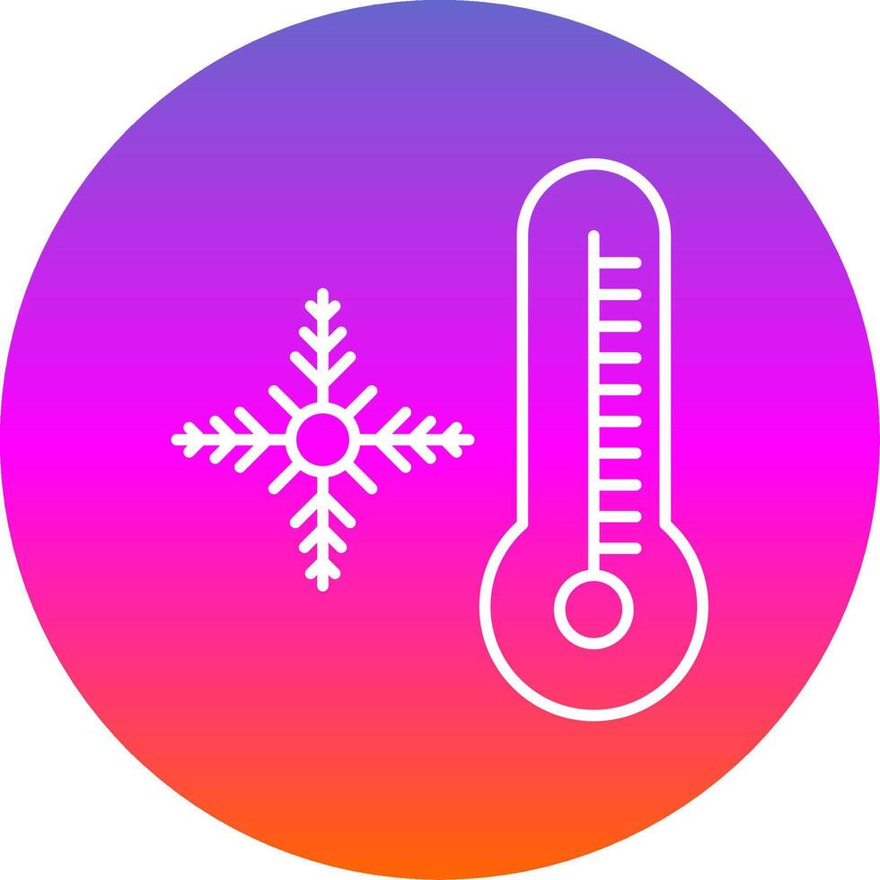 Snowflake Line Gradient Circle Icon vector