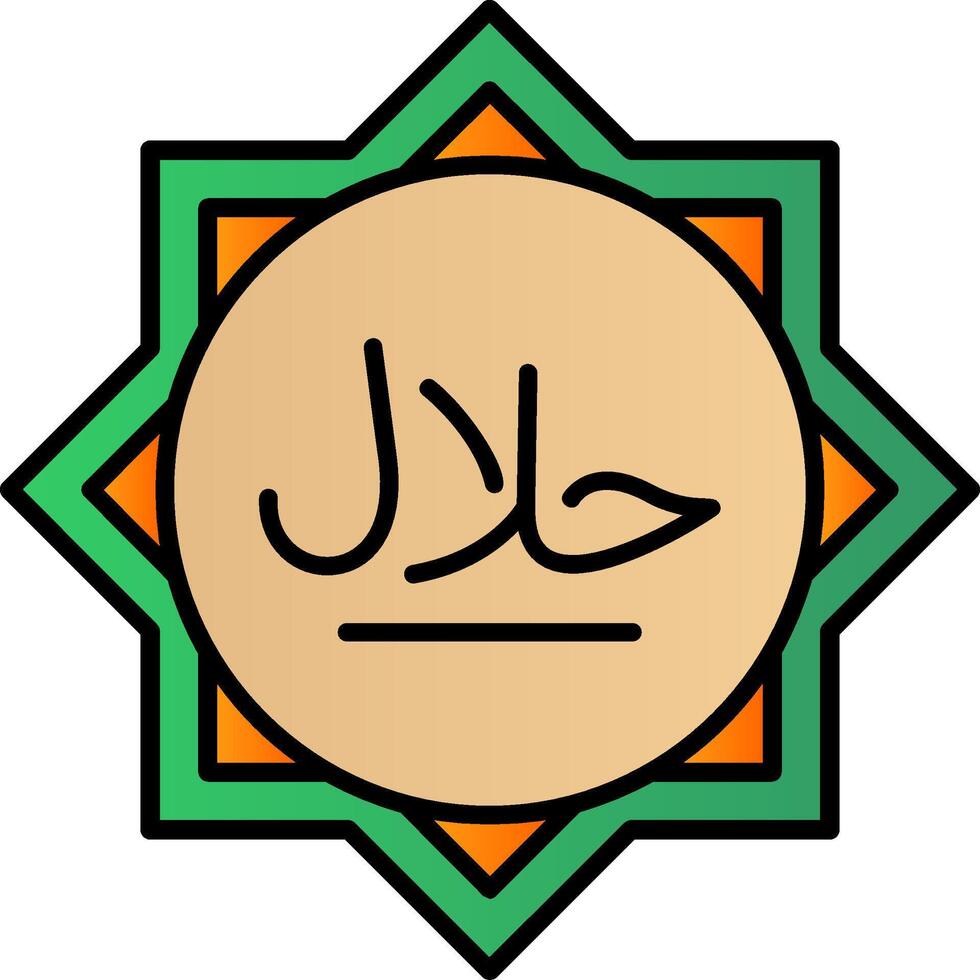 Halal Filled Gradient Icon vector