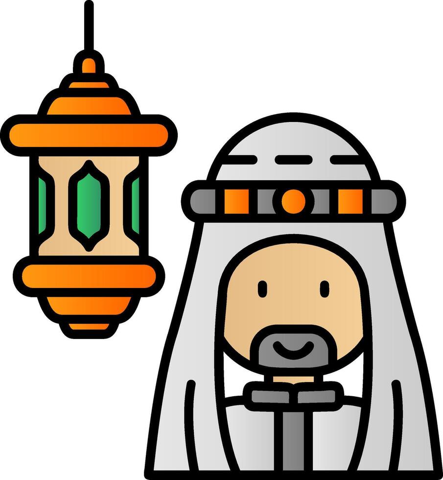 Arabic Filled Gradient Icon vector