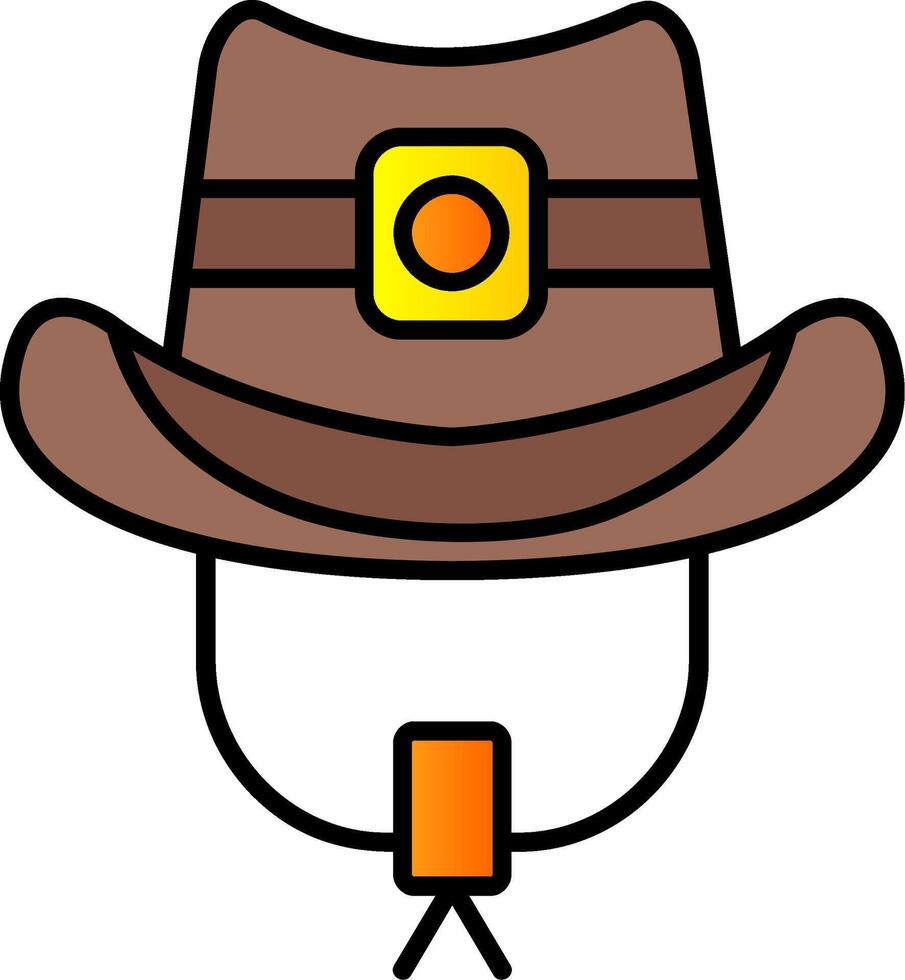 vaquero sombrero lleno degradado icono vector