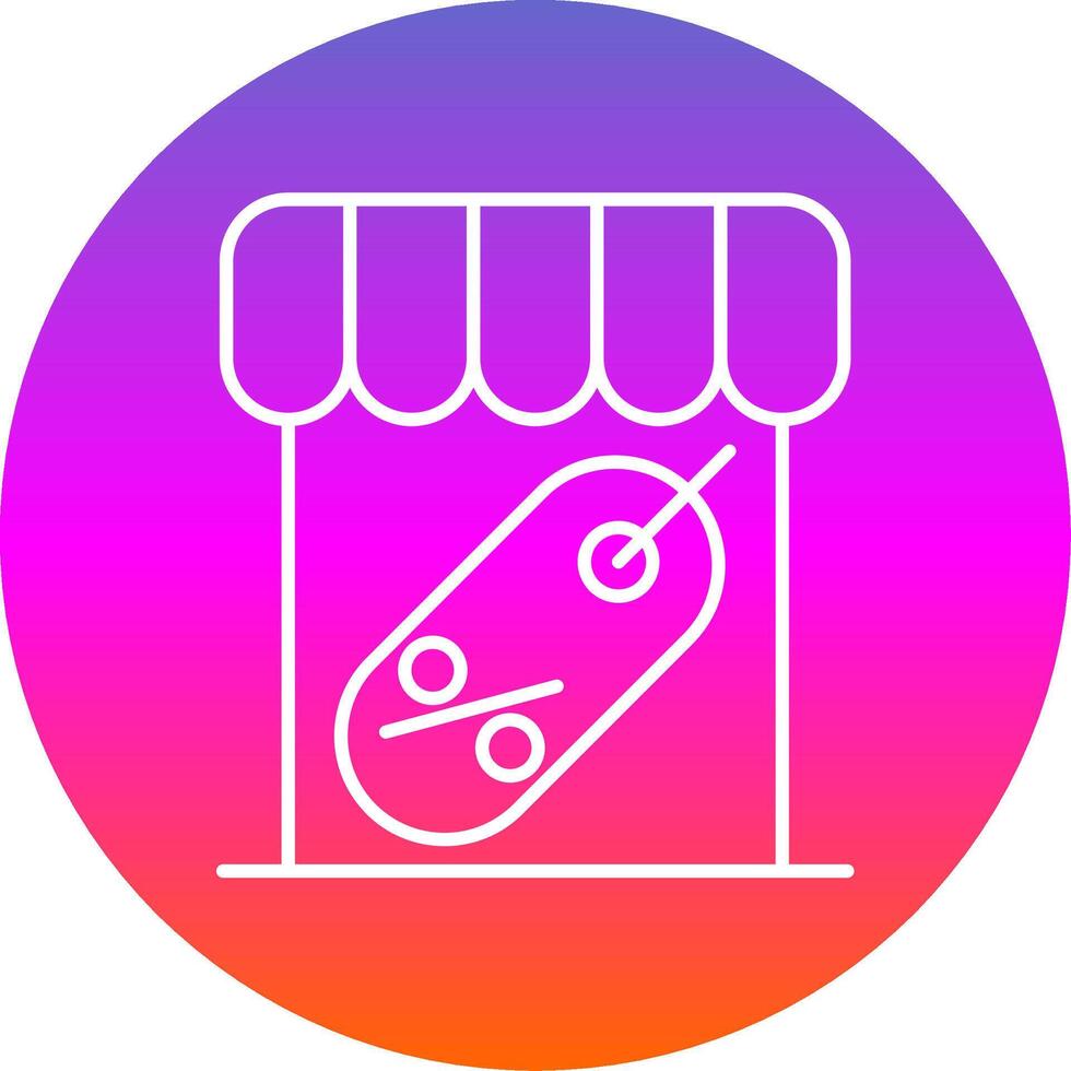 Marketplace Line Gradient Circle Icon vector