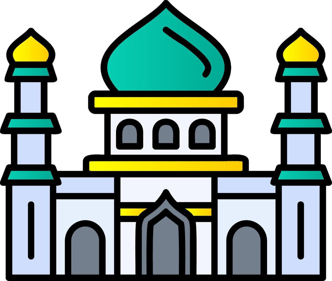 Mosque Filled Gradient Icon vector