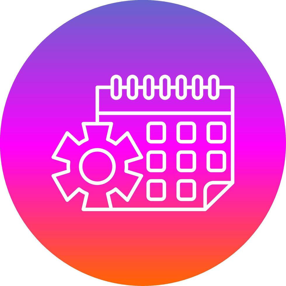 Calendar Line Gradient Circle Icon vector