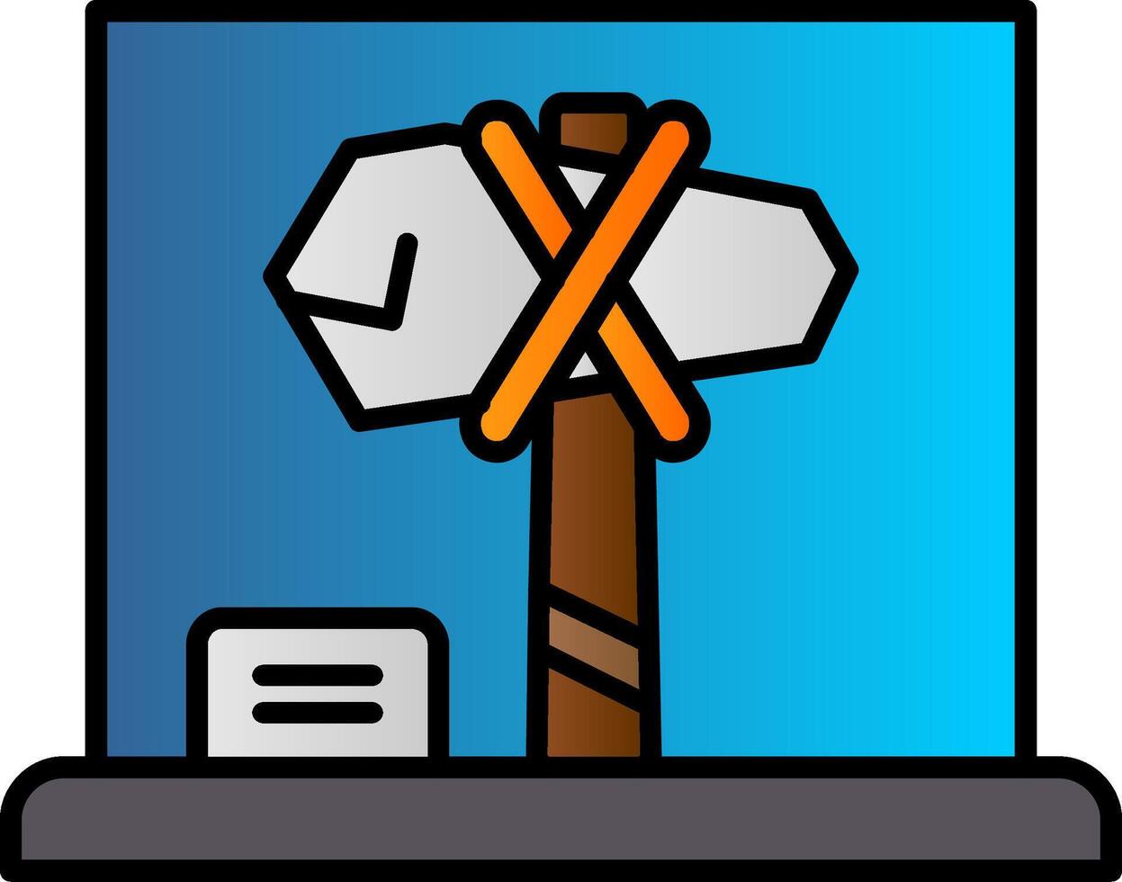 Stone axe Filled Gradient Icon vector