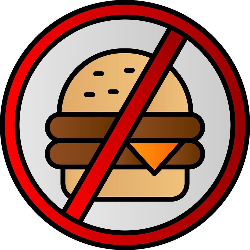 No food Filled Gradient Icon vector