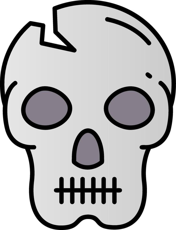Skull Filled Gradient Icon vector