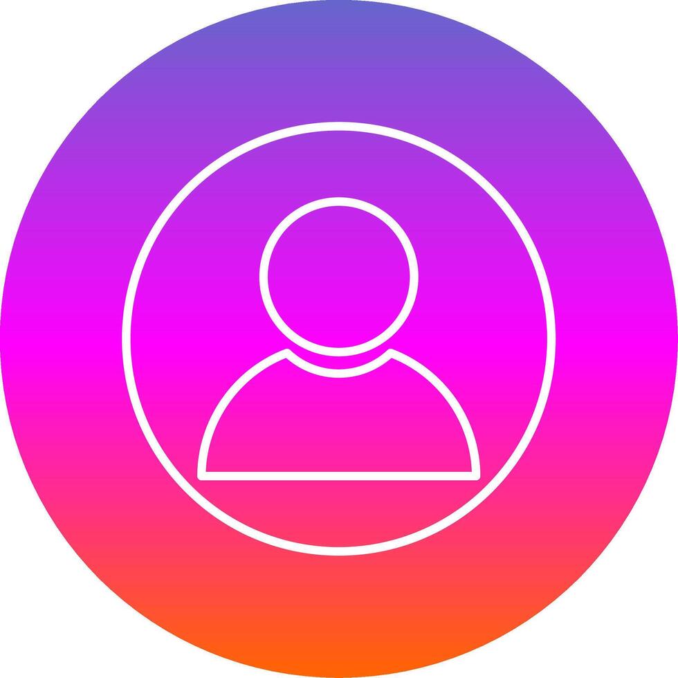 User Line Gradient Circle Icon vector
