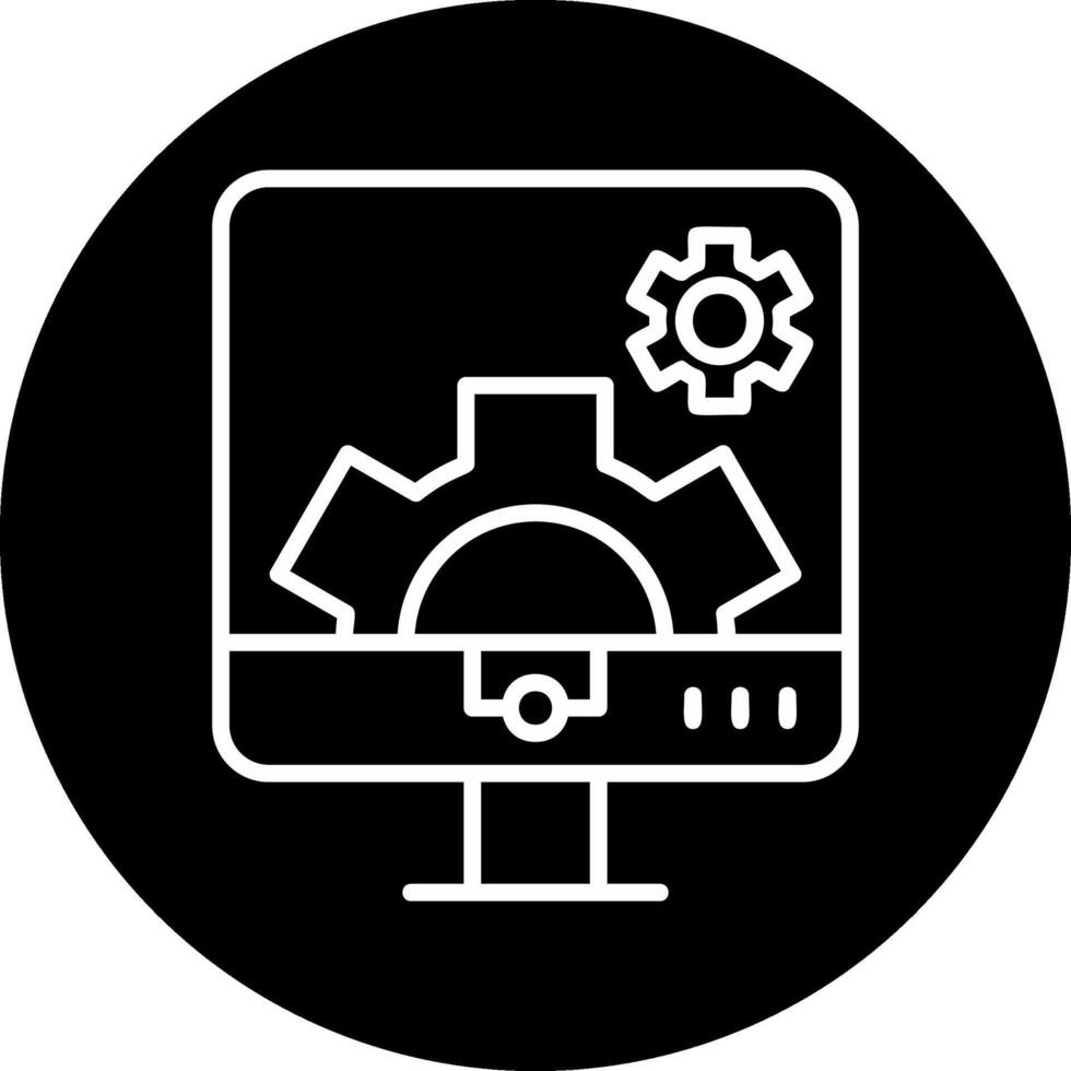 icono de vector de configuración de computadora