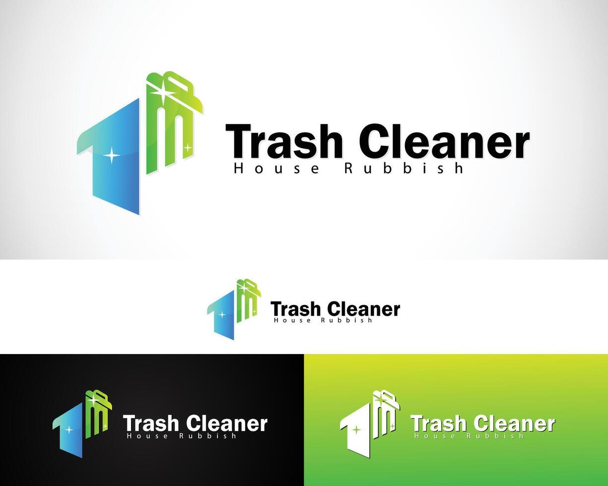 junk remove logo creative concept trash cleans home icon design modern vector