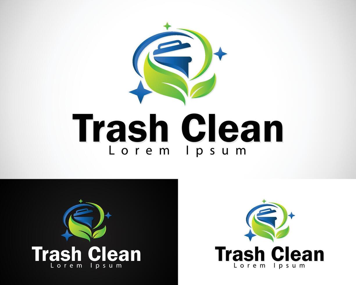 junk remove logo creative design concept nature trash clean business vector