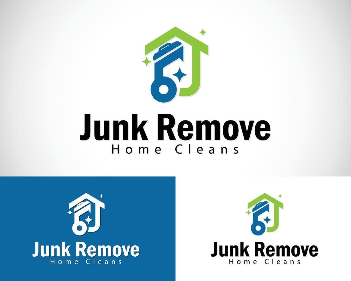 junk remove logo creative concept trash cleans home Print vector