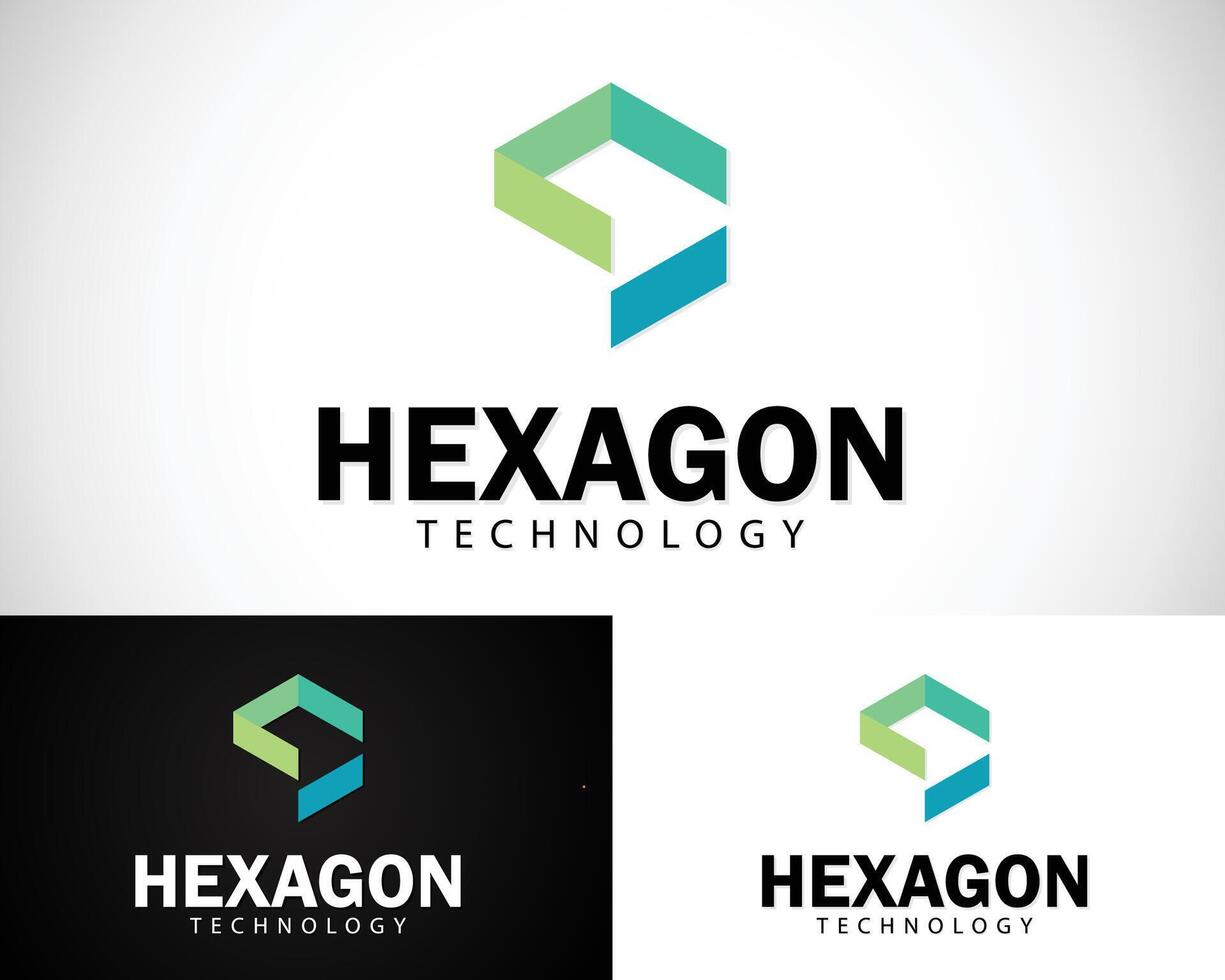 hexagon logo creative design concept business financial technology vector