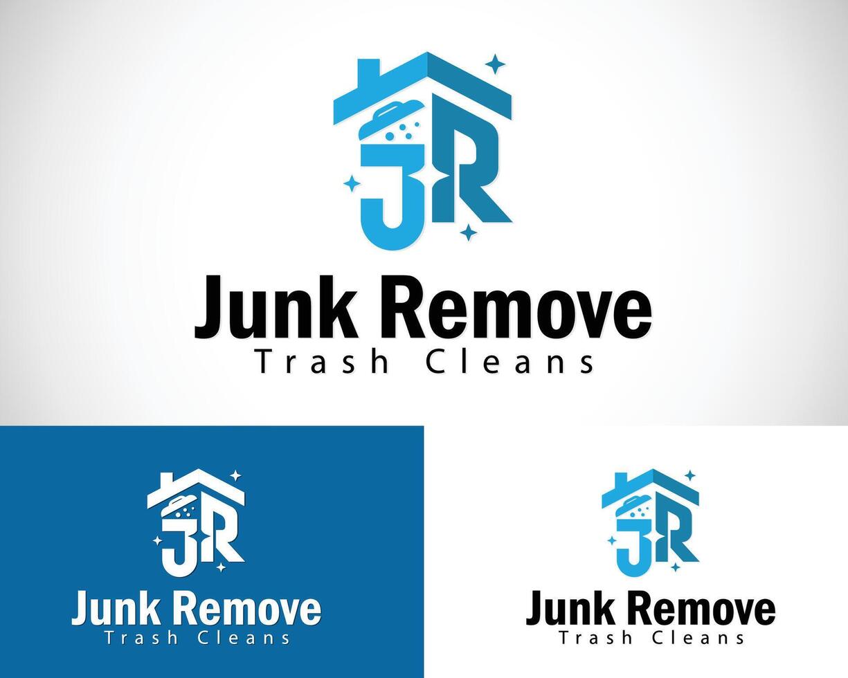 junk remove logo creative concept trash cleans home vector