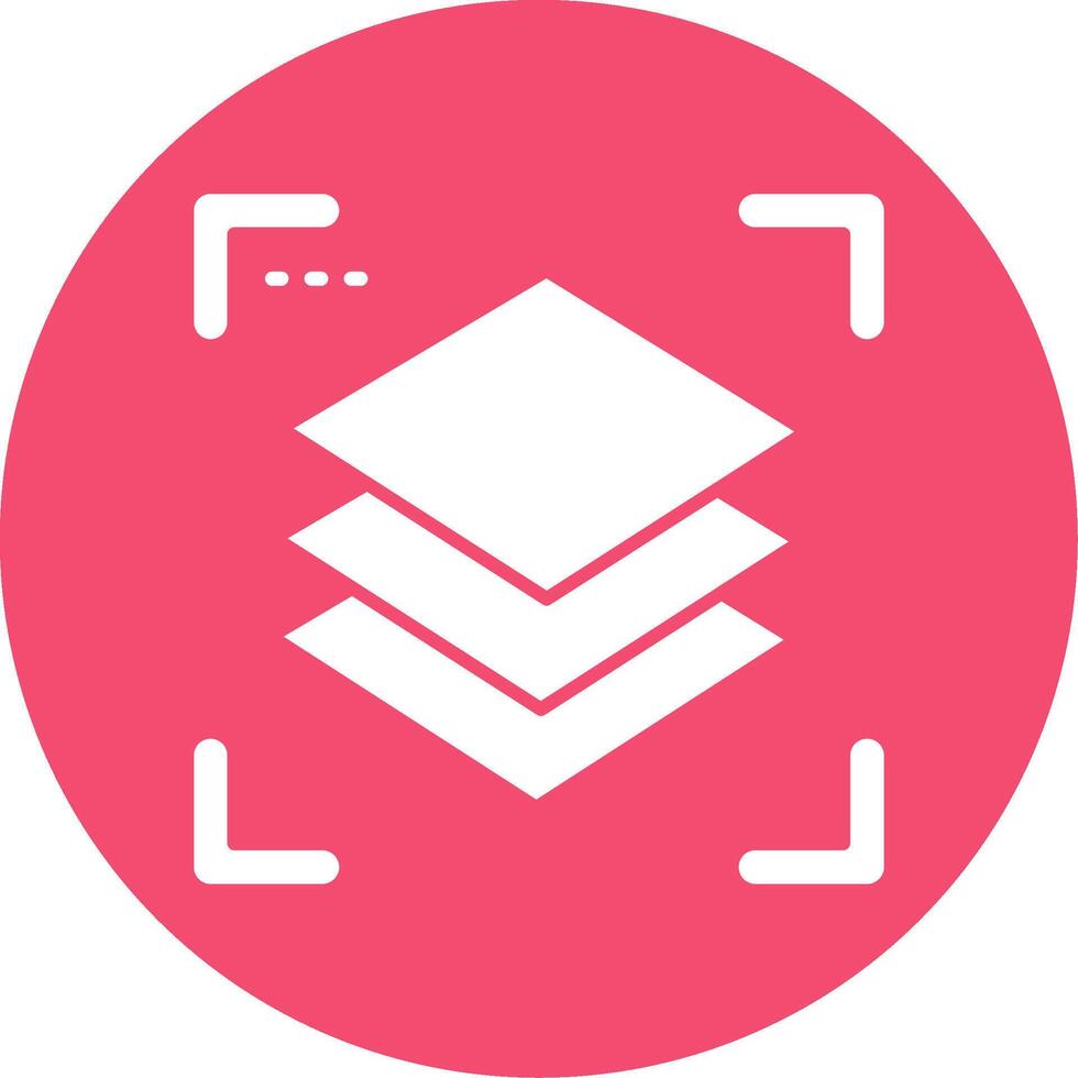 Layers Glyph Circle Multicolor Icon vector