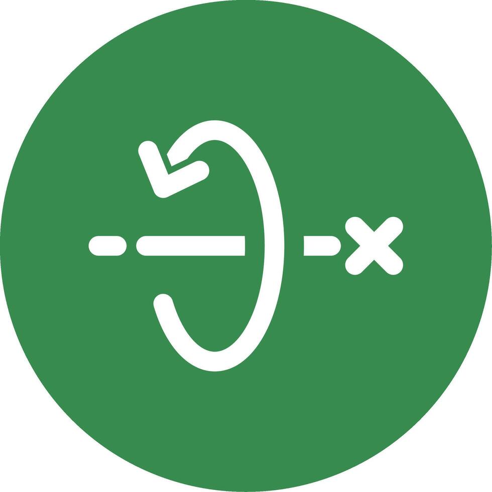3d totate x axis Glyph Circle Multicolor Icon vector