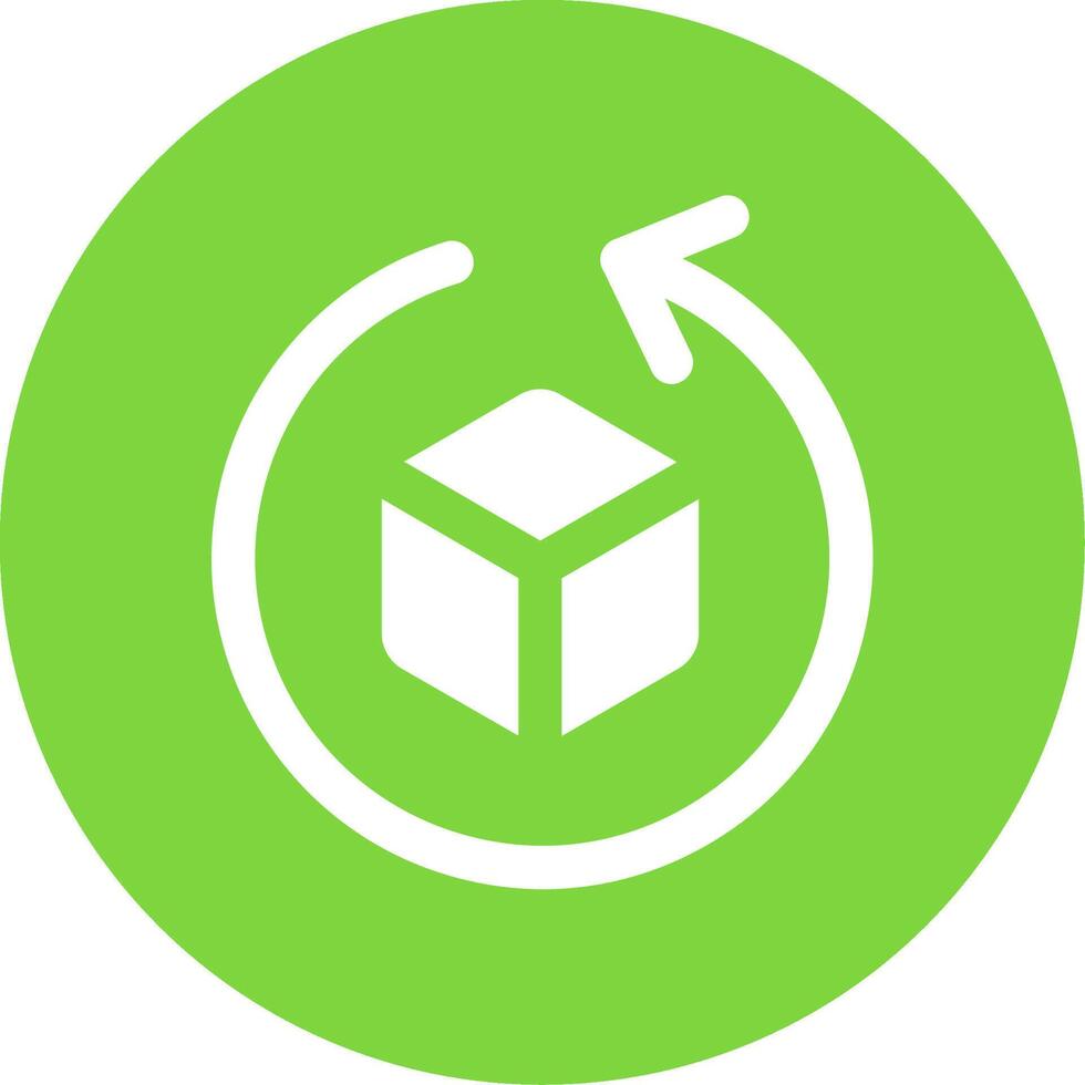Rotate object Glyph Circle Multicolor Icon vector