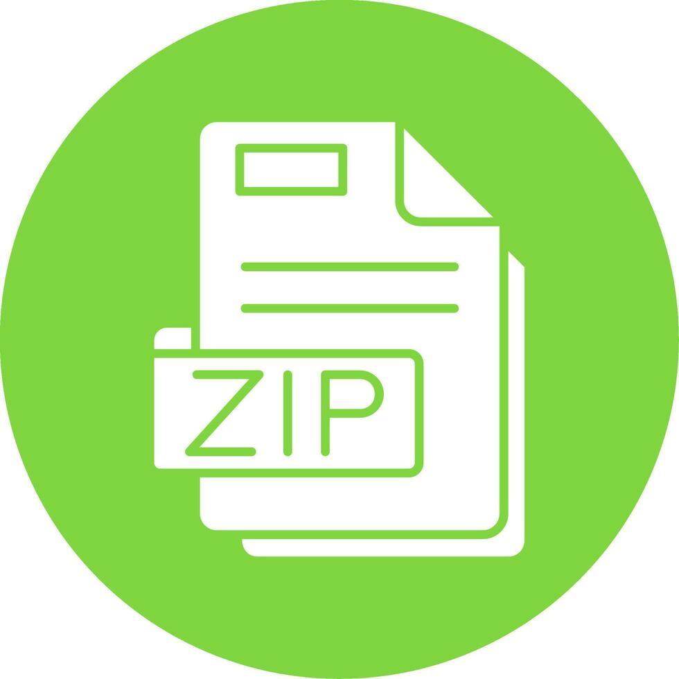 Zip Glyph Circle Multicolor Icon vector