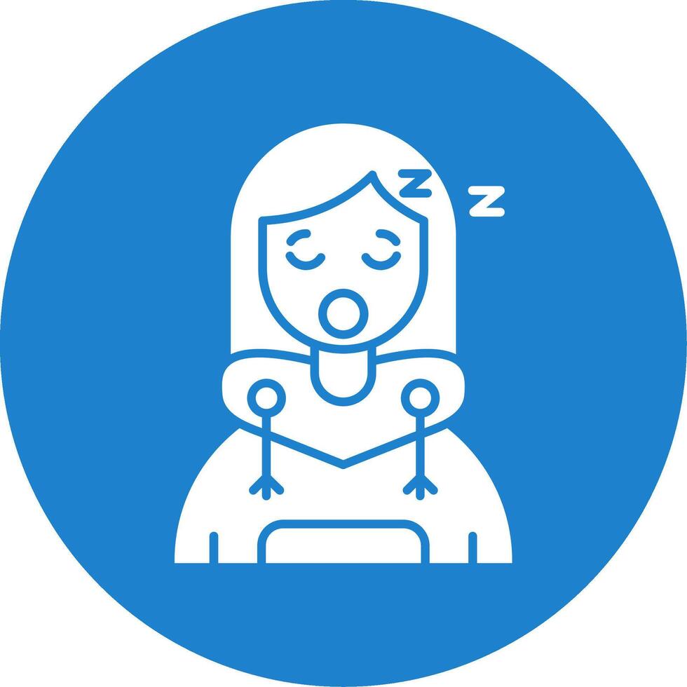 Sleep Glyph Circle Multicolor Icon vector