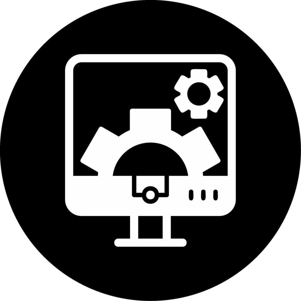 icono de vector de configuración de computadora