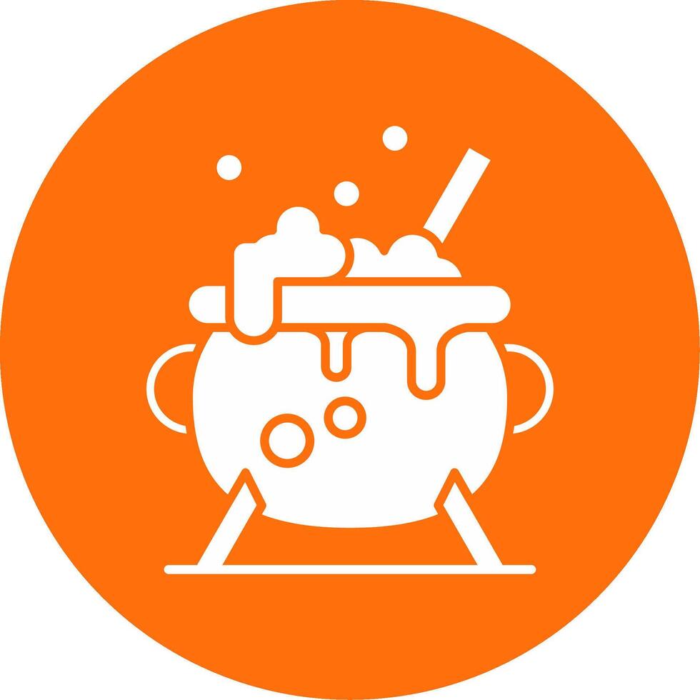 Cauldron Glyph Circle Multicolor Icon vector