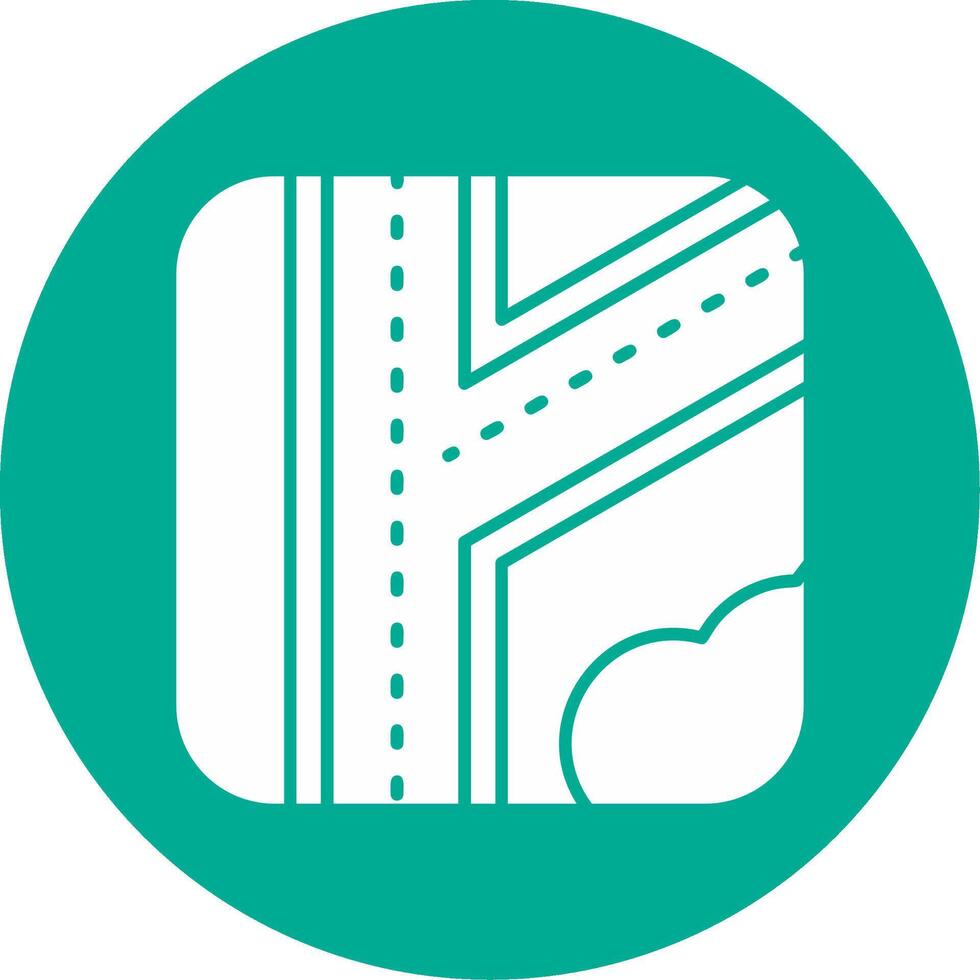 Road Glyph Circle Multicolor Icon vector