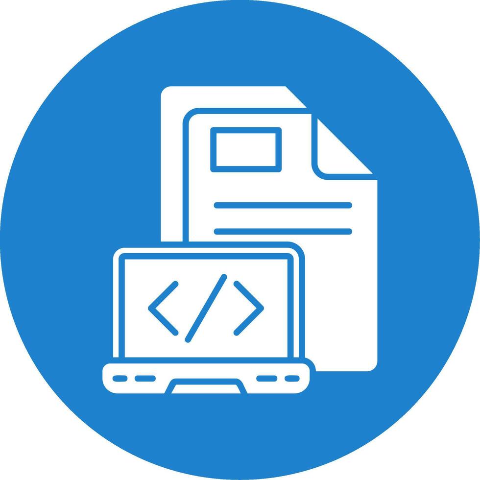Coding Glyph Circle Multicolor Icon vector