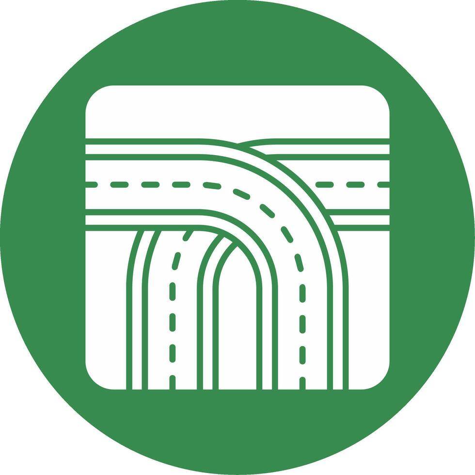 Crossing Glyph Circle Multicolor Icon vector